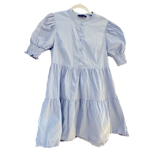Adorable En Saison babydoll tiered stocked puff sleeve dress size small